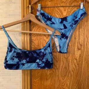 Blue Tie-Dye Bikini Set